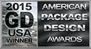 2015 GDUSA Package Design award badge